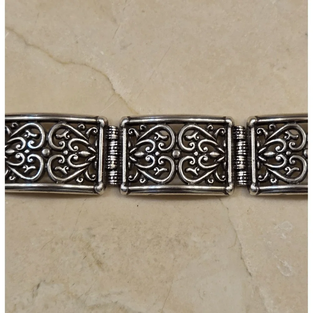 New Brighton Wide Link‎ Scroll Work Bracelet 7.25